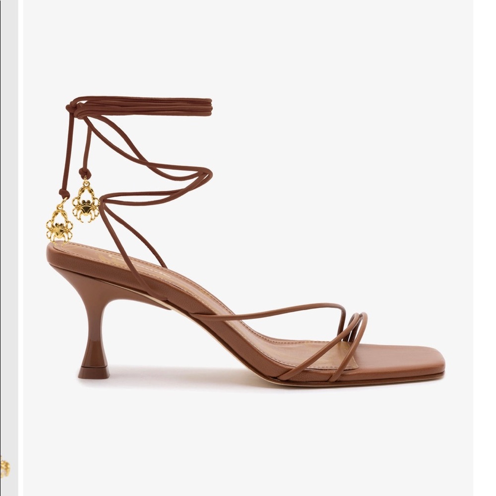 NEW Larroudè Nadia Sandal In Caramel Leather-6